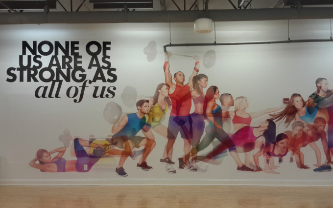 fitness center wall graphic