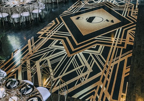 Gatsby style custom dance floor wrap