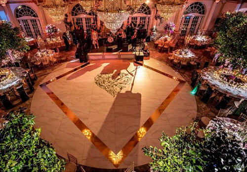 Gold diamond outline Wedding dance floor