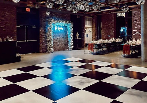 simple checker custom dance floor wrap